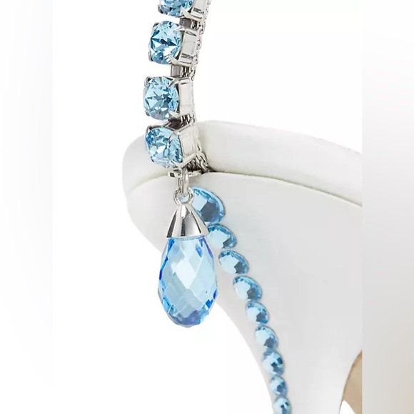 Jimmy Choo Saeda 100MM Crystal-Embellished Satin Pumps Size 7 - Picture 5 of 5